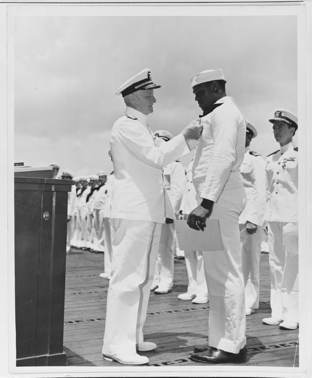 Admiral Nimitz Awards the Navy Cross to SC2c Doris Miller