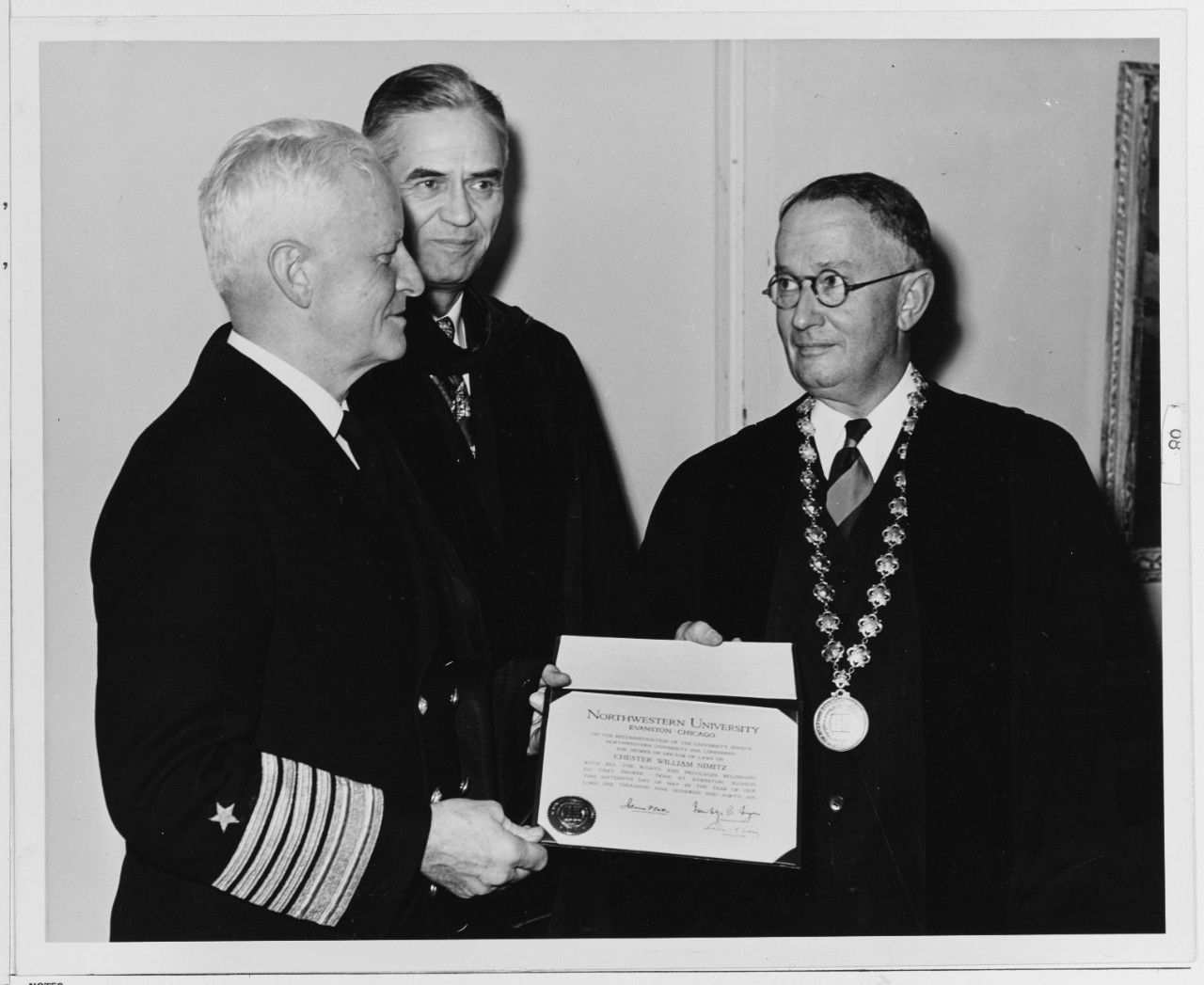 Fleet Admiral Nimitz Receives an Honorary Degree