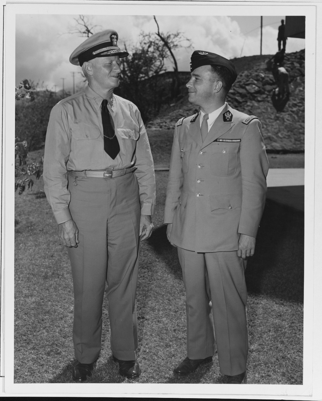 Admiral Chester W. Nimitz Greets Governor Christian R. Laigret