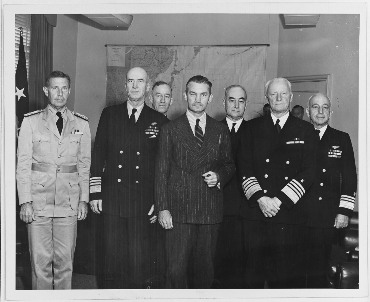 Secretary of the Navy James Forrestal with his Subordinate Officers