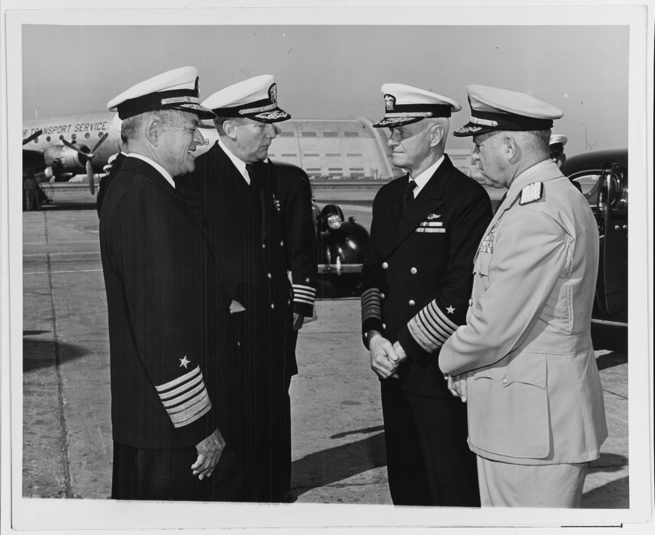 Fleet Admiral Nimitz Arrives at Moffett Field