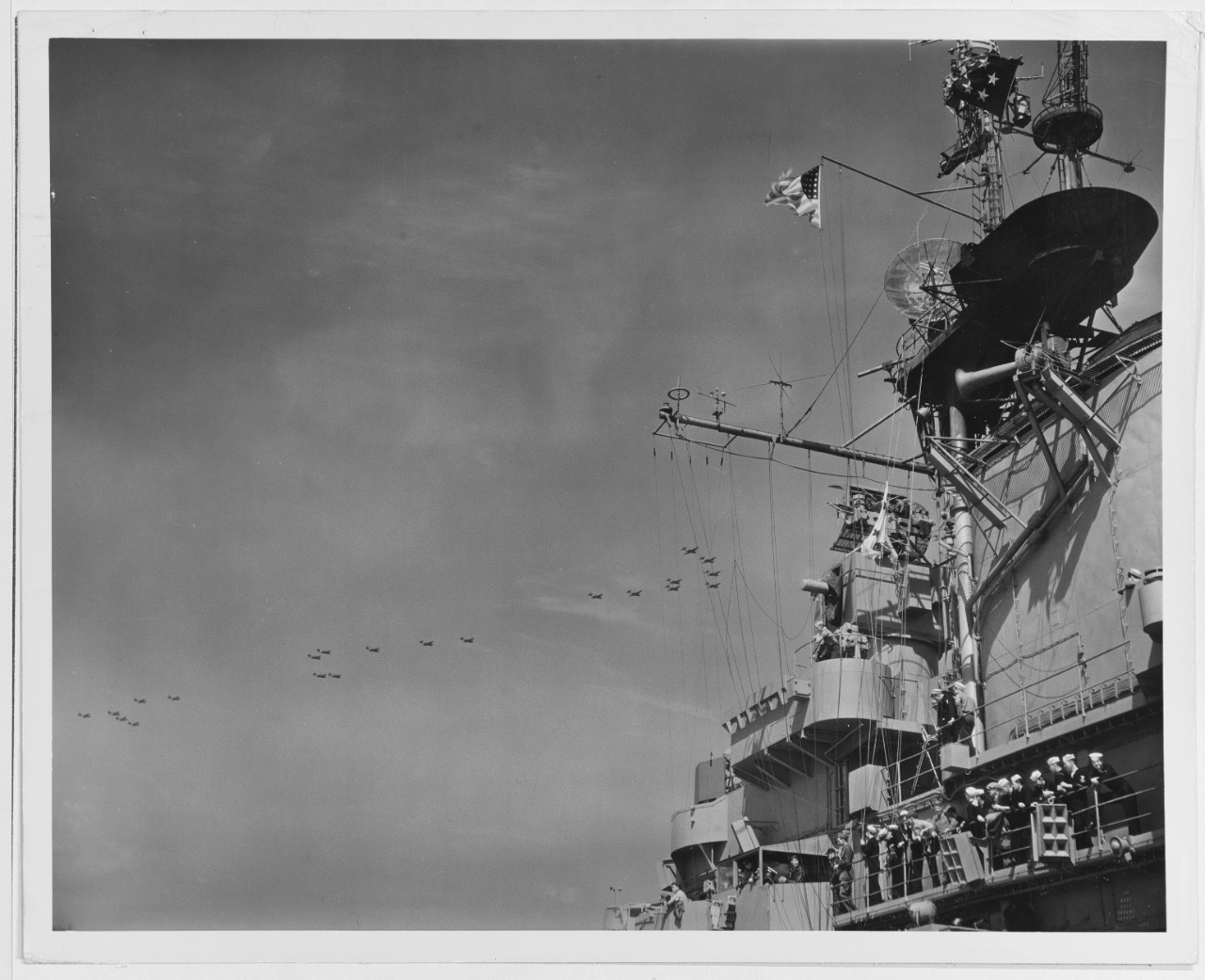 Air Group Flying in Review over USS RANDOLPH (CV-15)