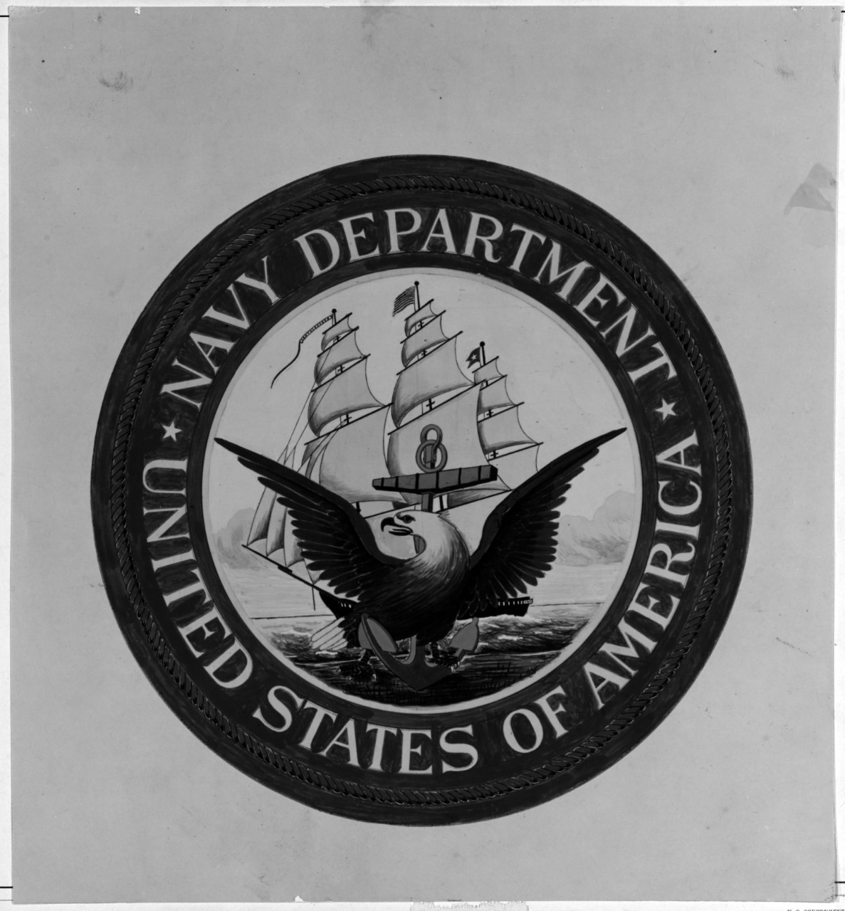 Navy Department Seal, adopted in 1850 and unchanged until 1957. 