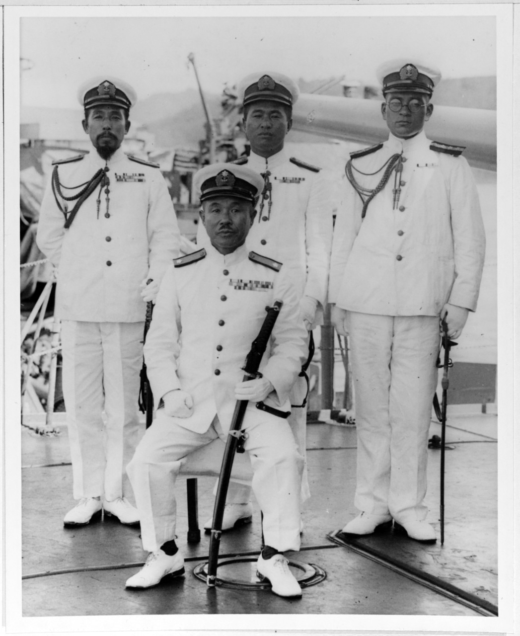 Rear Admiral Matsuyama, IJN, and his staff. 