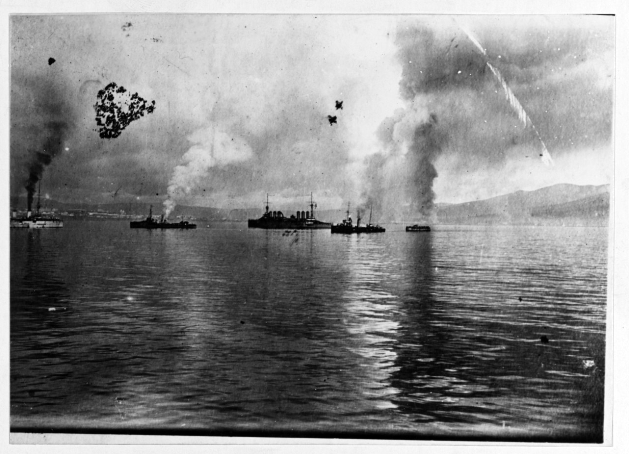Allied ships at Novorossiysk, Russia, in March 1920, during the Russian Civil War. 