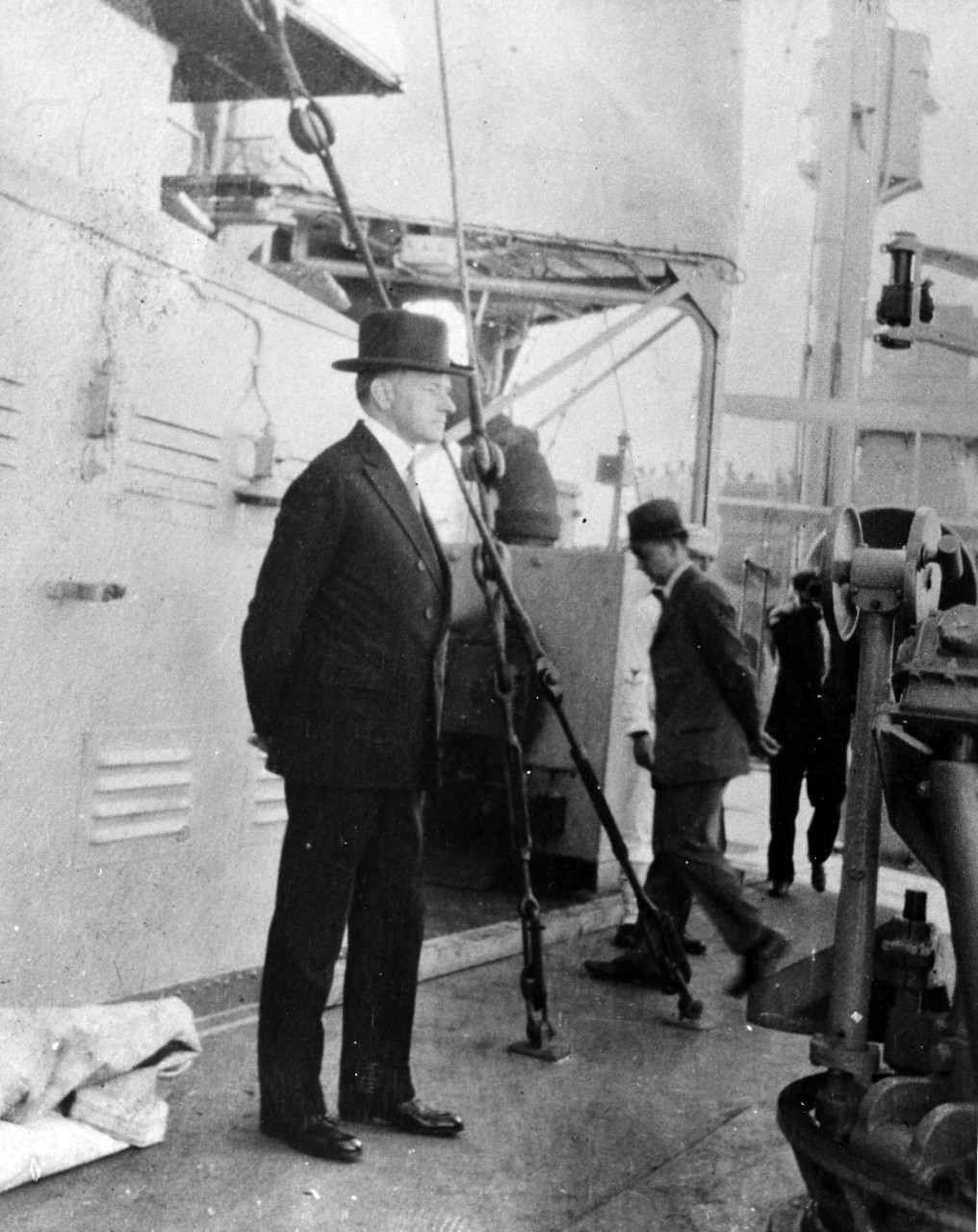 President Coolidge aboard the cruiser MEMPHIS (CL-13).  