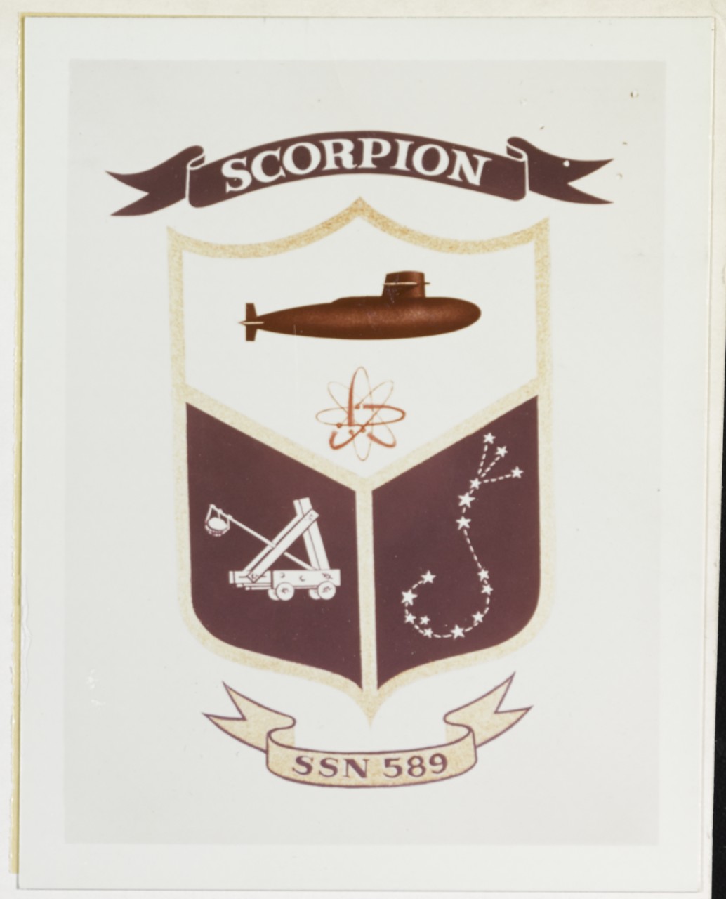 Photo #: NH 64889-KN Insignia of USS Scorpion (SSN-589)