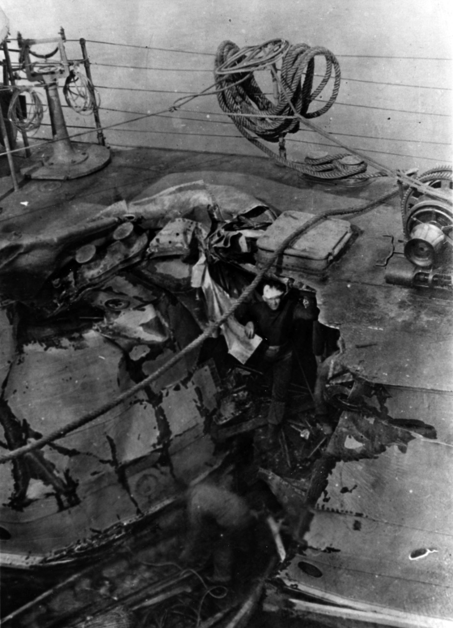 Damaged received by USS STEWART (DD-13)