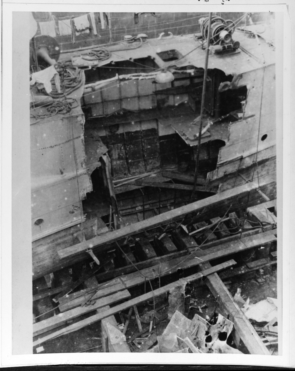 Damaged received by USS STEWART (DD-13) 
