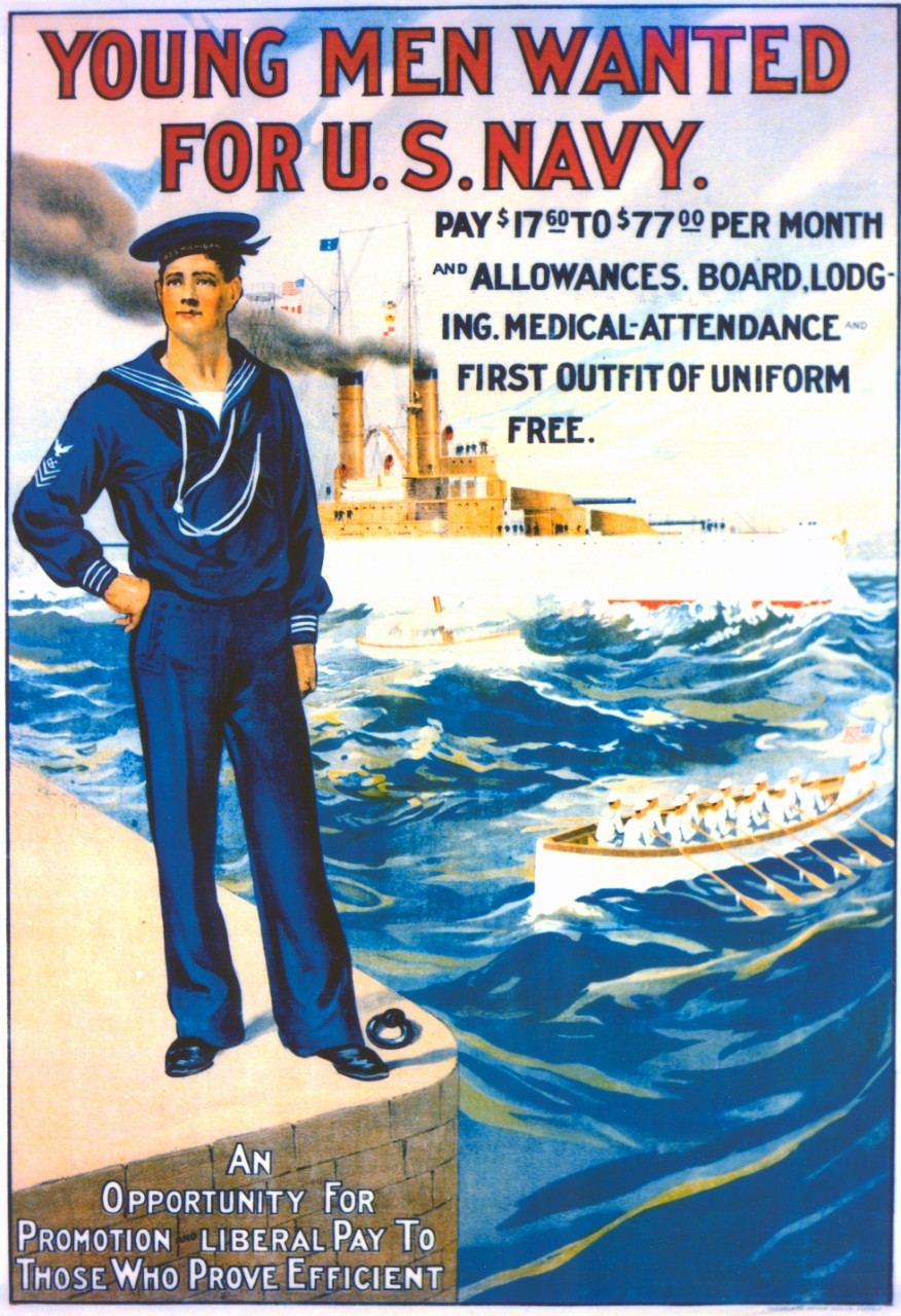 Photo #: NH 65452-KN (Color)  Navy Recruiting Poster, circa 1909