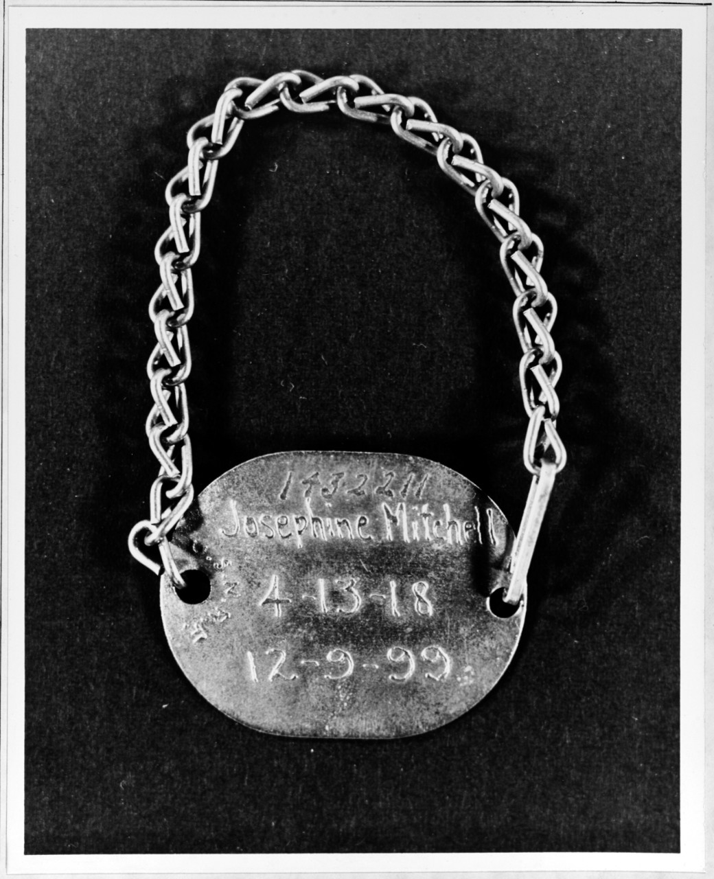 Photo #: NH 65588  World War I Identification Bracelet