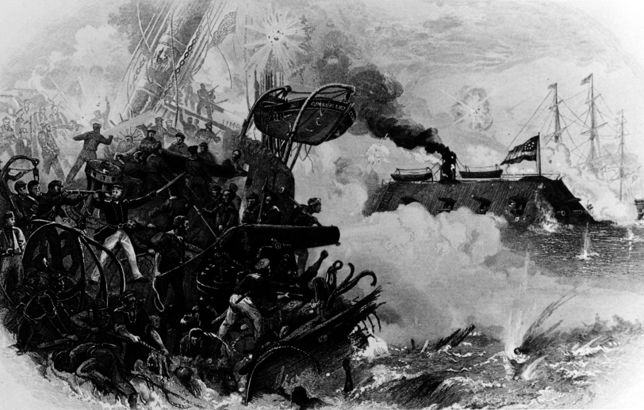 Photo #: NH 65698  Sinking of USS Cumberland by CSS Virginia, 8 March 1862