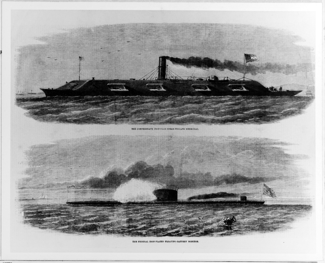 Photo #: NH 65702  CSS Virginia (ex-USS Merrimack) USS Monitor (1862)
