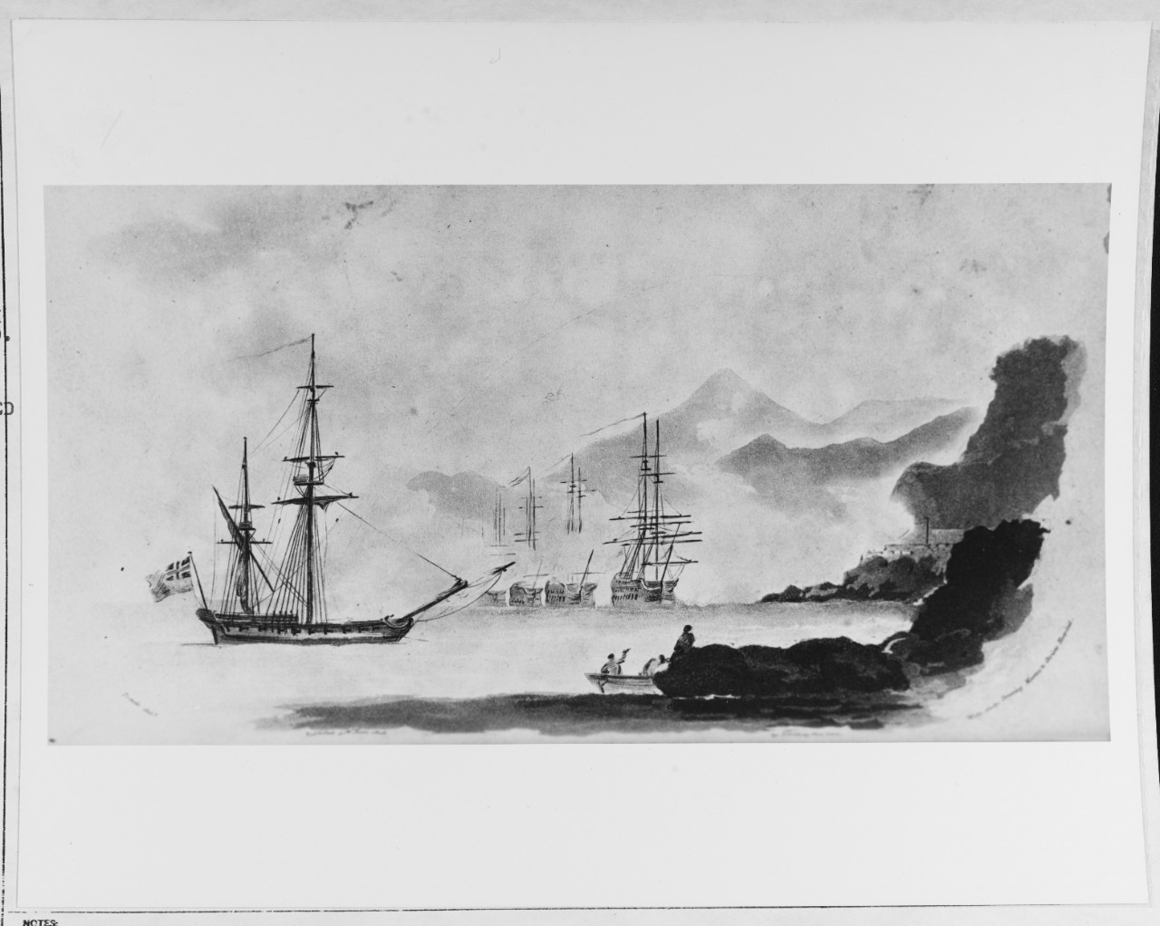 "Sir John Moores attack off Basse Terre Guadaloupe."