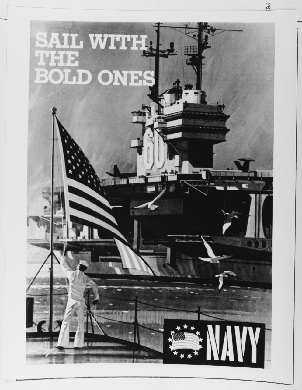 Navy recruiting poster:  "Sail with the bold ones"