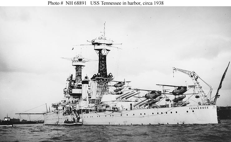 Photo #: NH 68891  USS Tennessee For a MEDIUM RESOLUTION IMAGE, click the thumbnail.