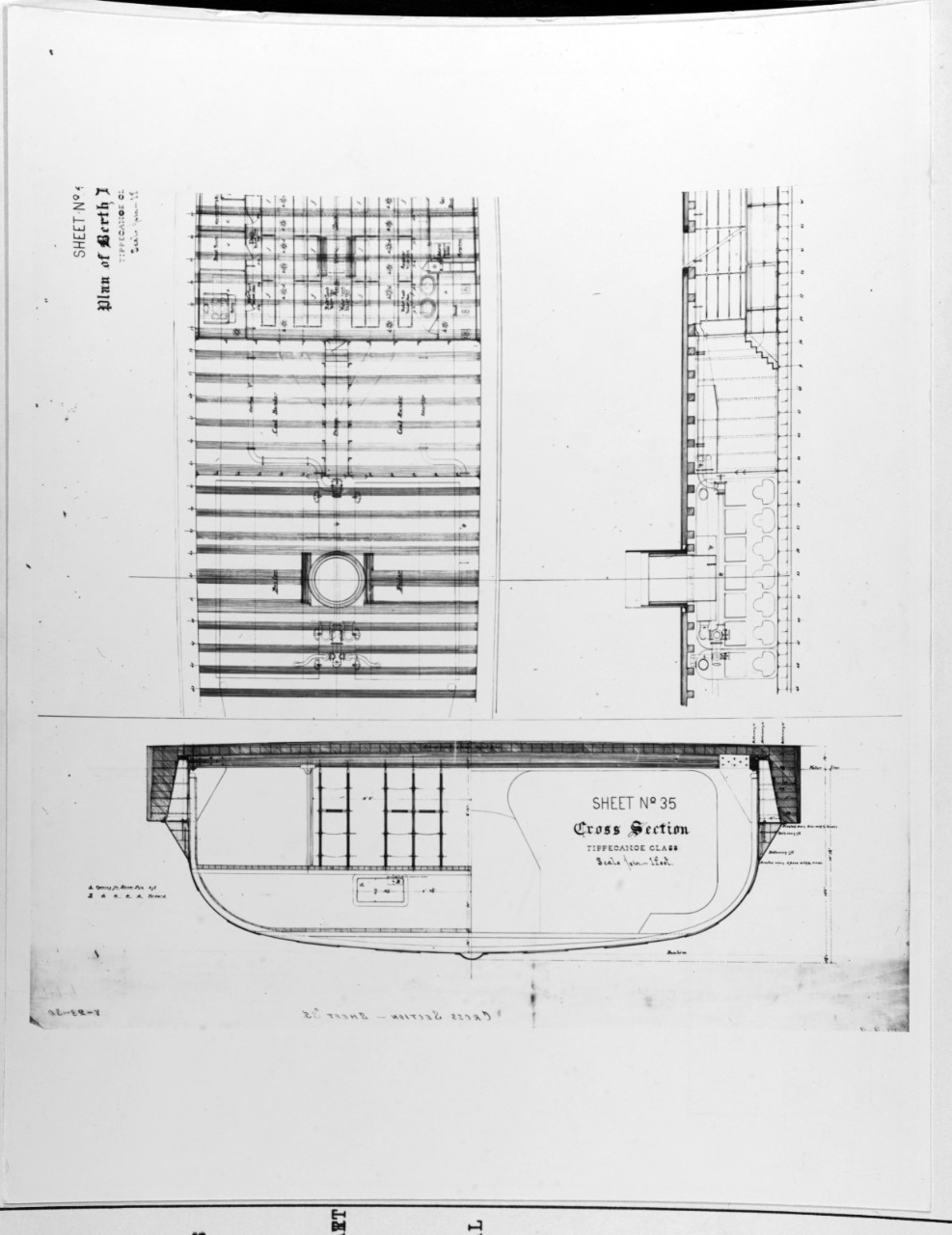 Photo #: NH 69060  &quot;Plan of Berth Deck, &amp;c. -- Tippecanoe Class&quot;