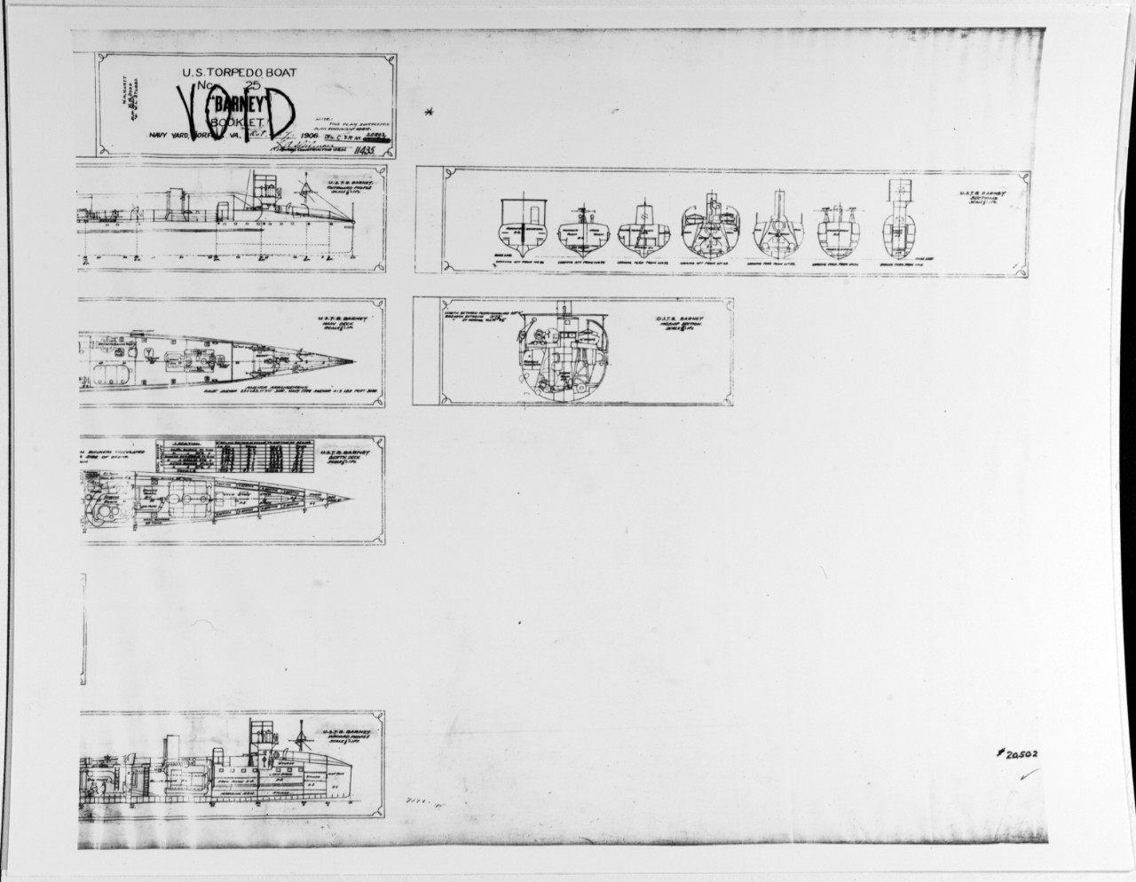 Booklet of General Plans:  USS BARNEY (TB-25)