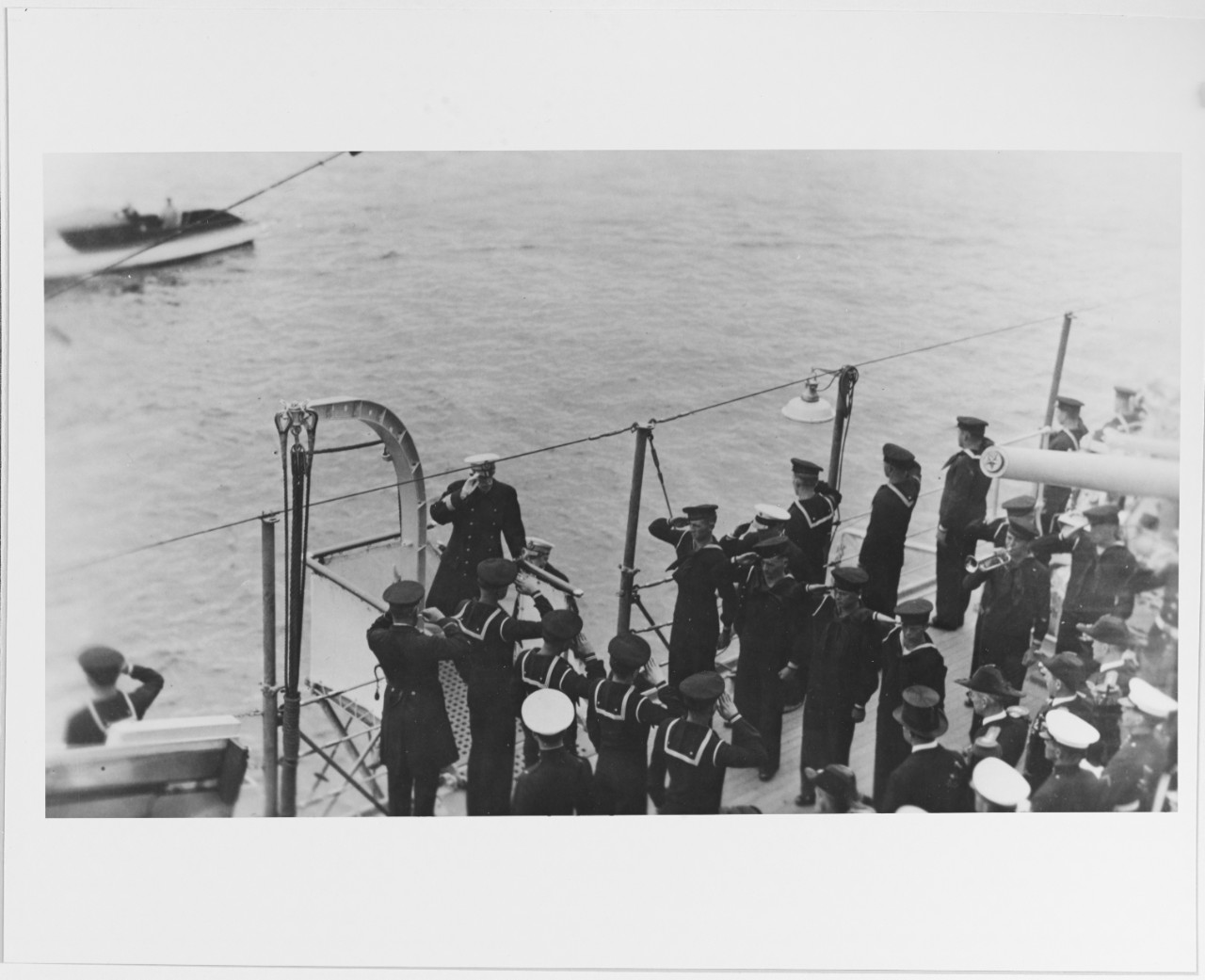 Swedish Admiral arriving on board USS NEW ORLEANS (CA-32)
