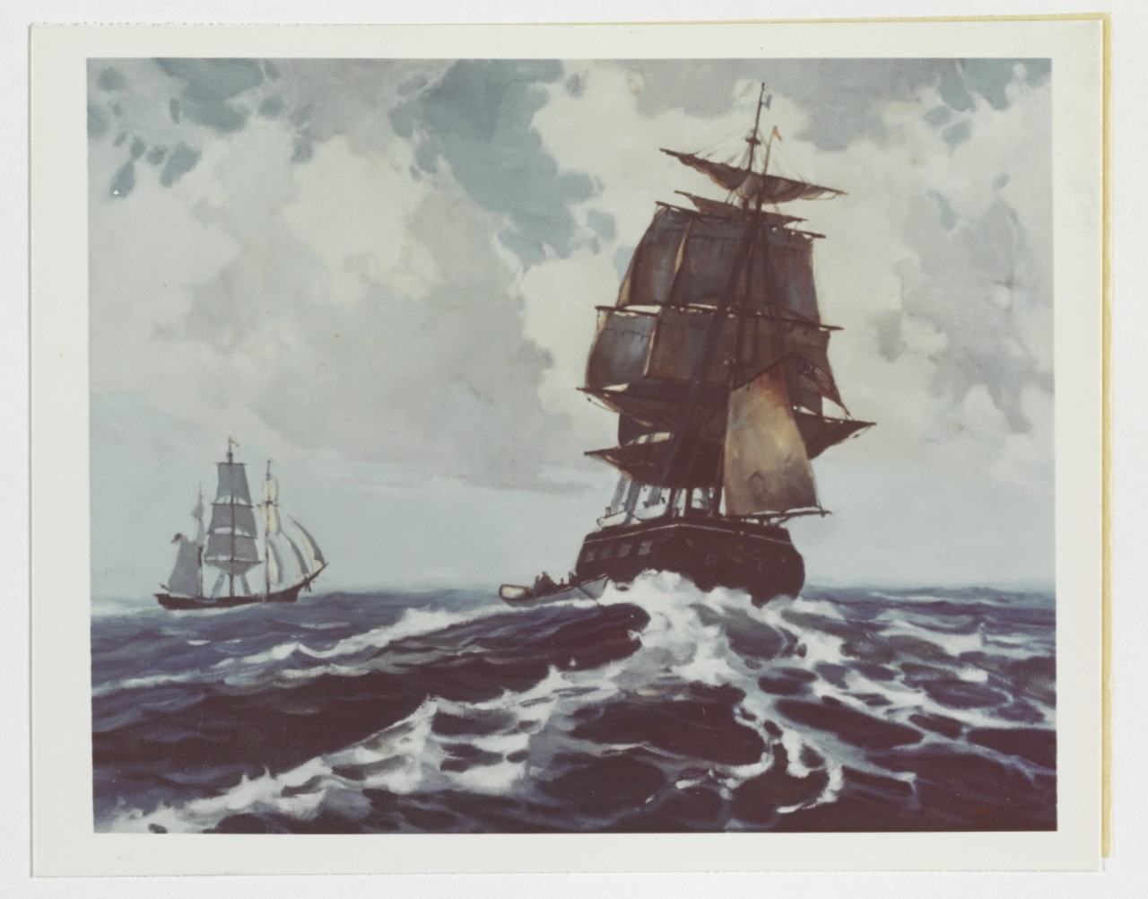 "The ship 'JAMES ARNOLD' and a bark at sea"