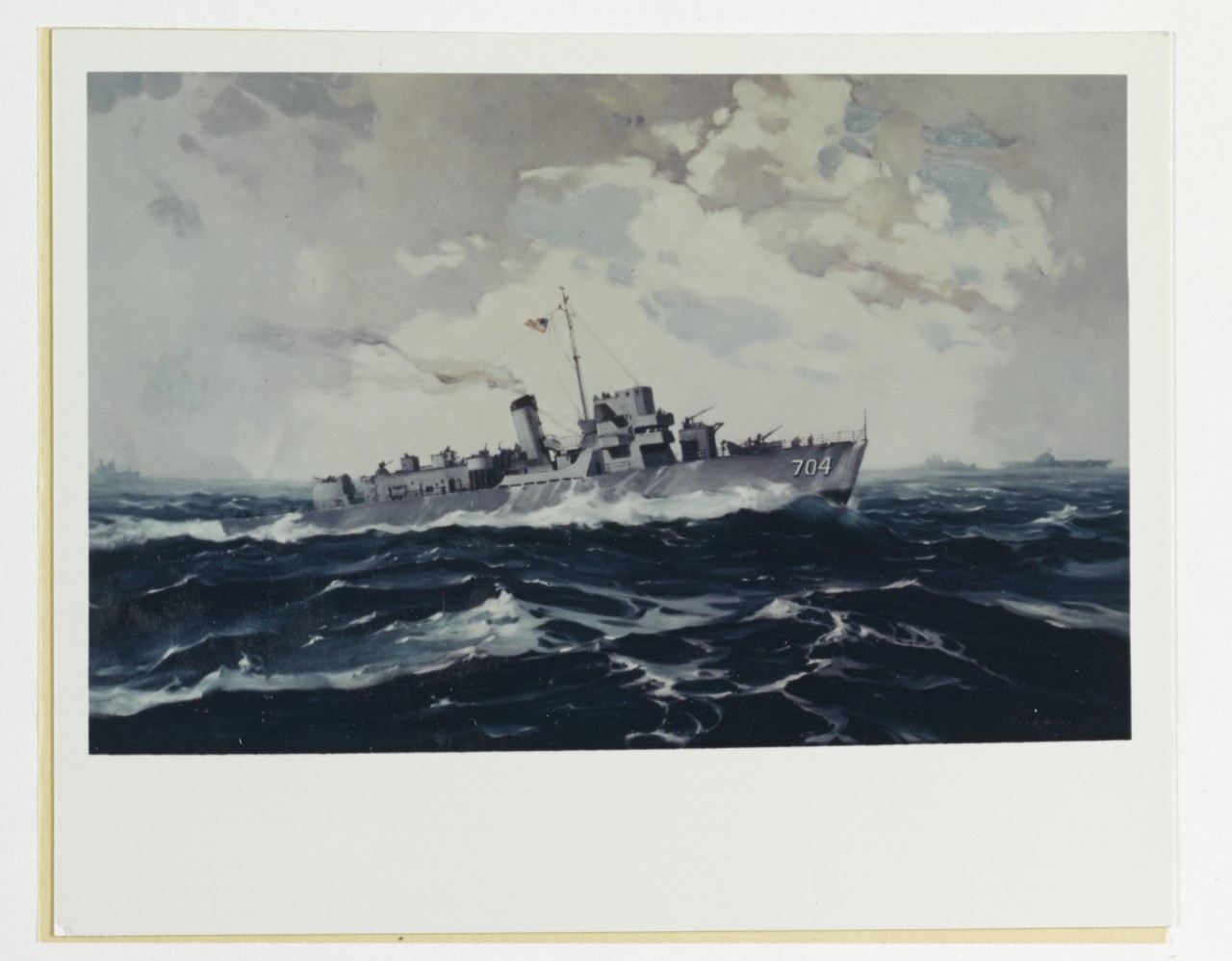 "USS CRONIN (DE-704) in high seas"