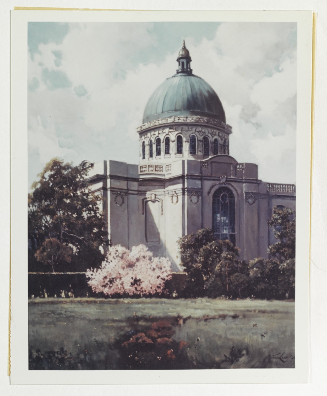 "Naval Academy chapel in spring"