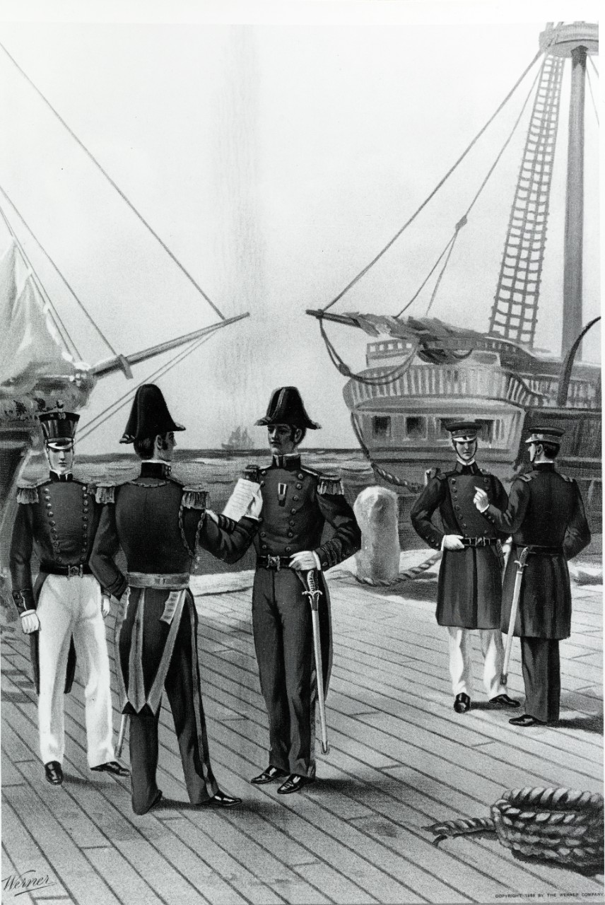 U.S. Navy- Commander, Captain, and Lieutenant of the Navy and Lieutenant and staff officer of Marines-1840.