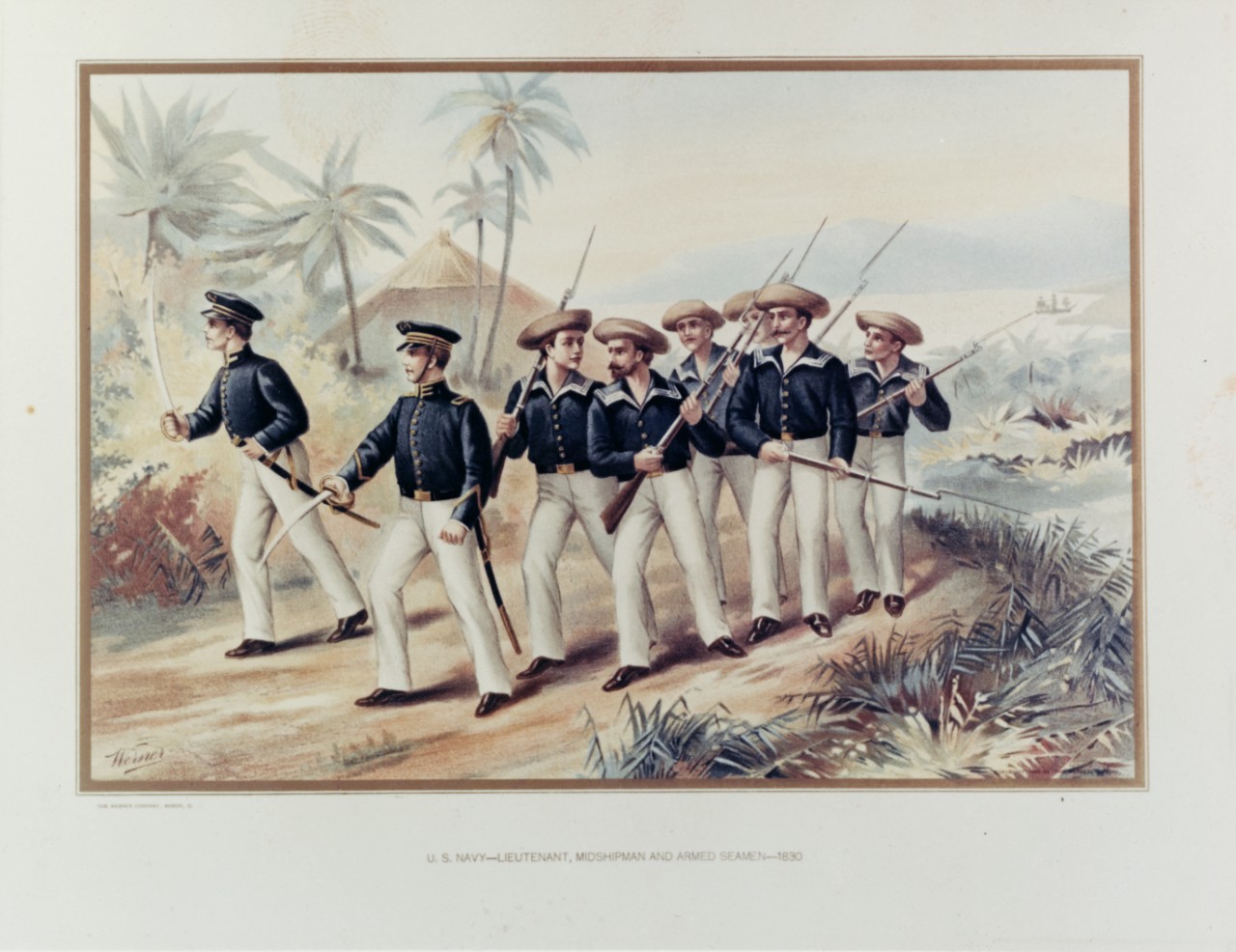 U.S. Navy- Lieutenant, Midshipman and armed seamen- 1830.