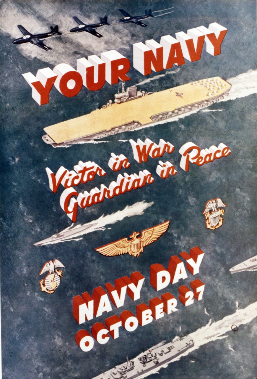 Navy Day poster 1946, from the collection of the Curator of the Department of the Navy.