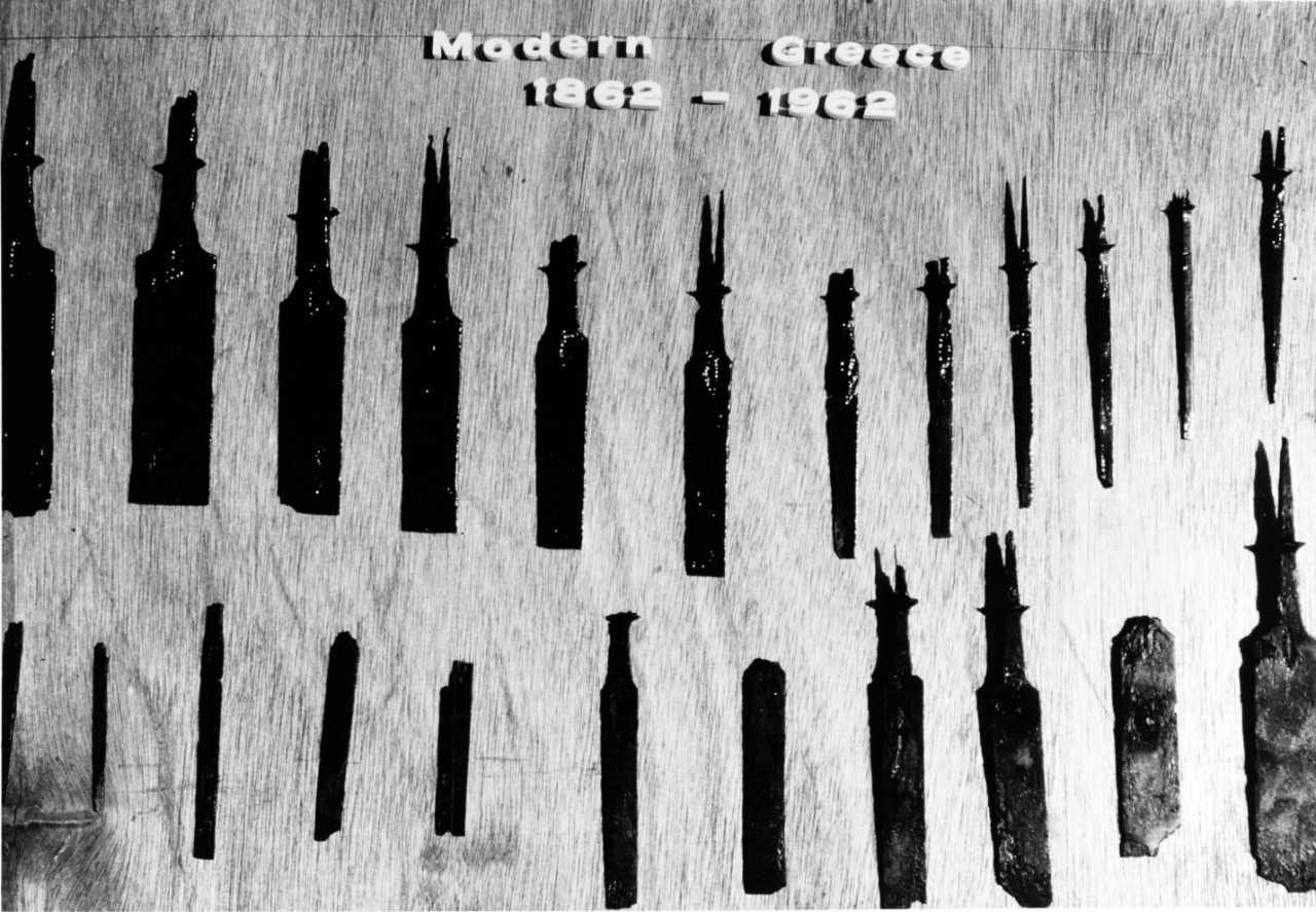 Tools salvaged from the wreck of the blockade running steamer MODERN GREECE in 1962.