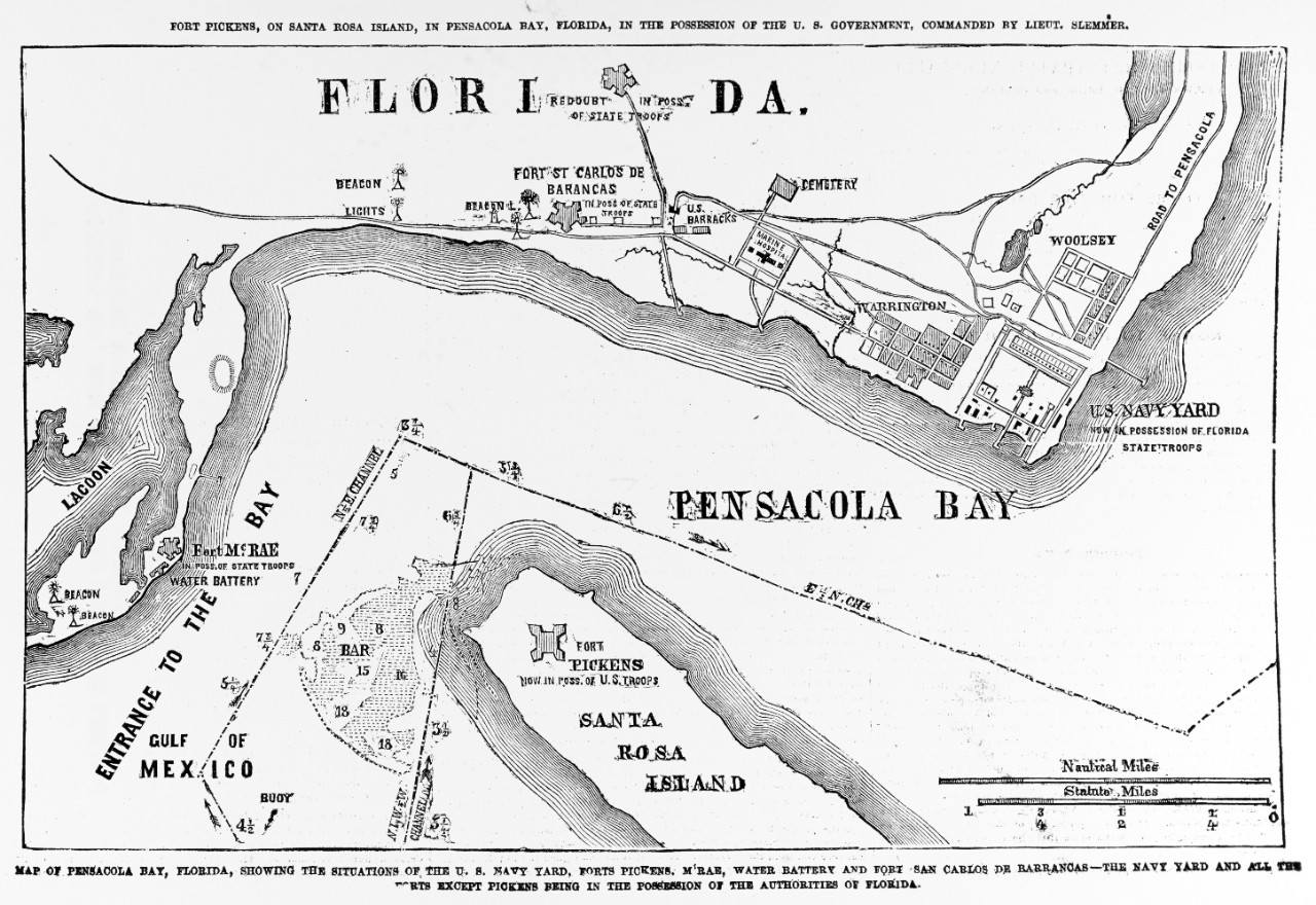 Map of Pensacola Bay