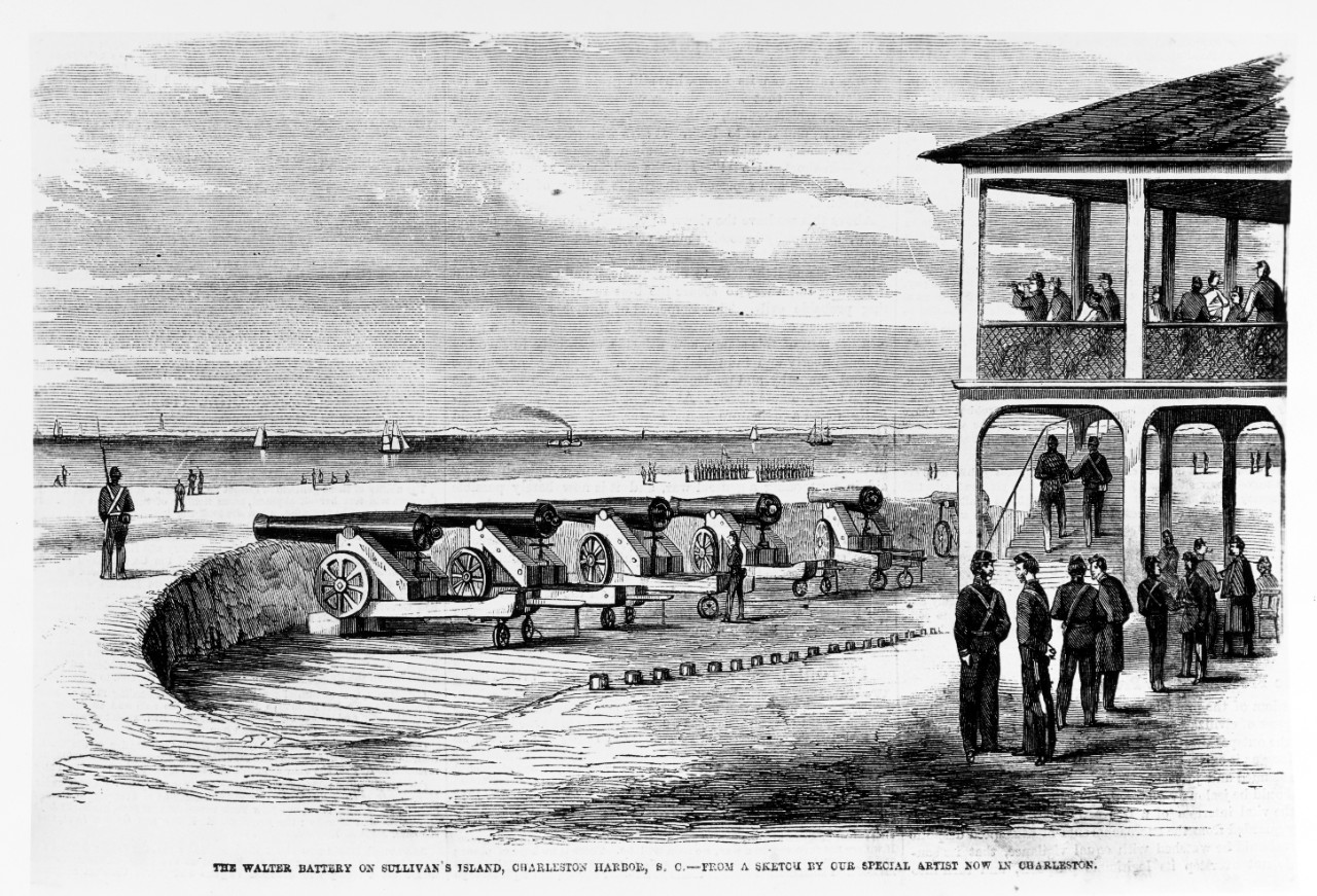 A battery on Sullivan's Island in Charleston Harbor, 1861