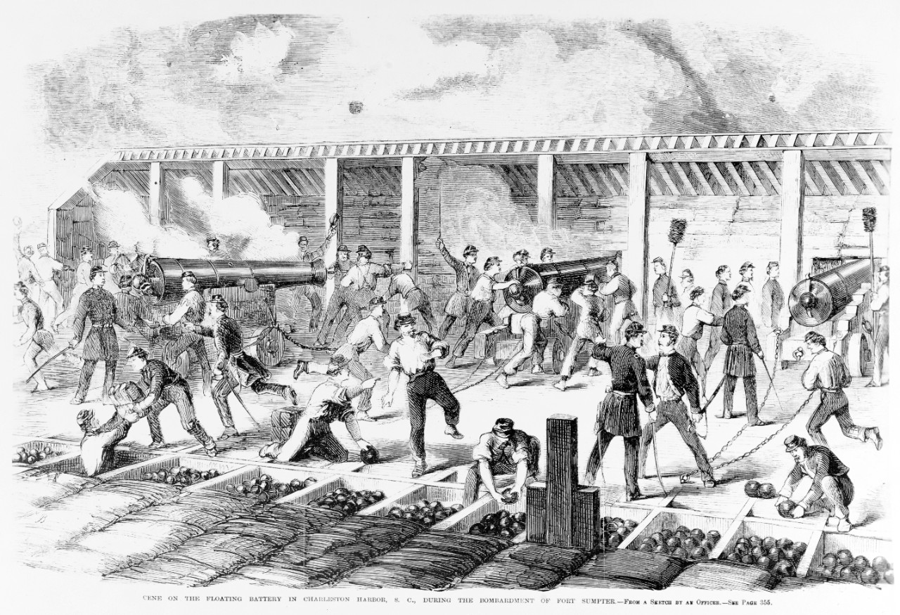 Bombardment of Fort Sumter, April, 1861.