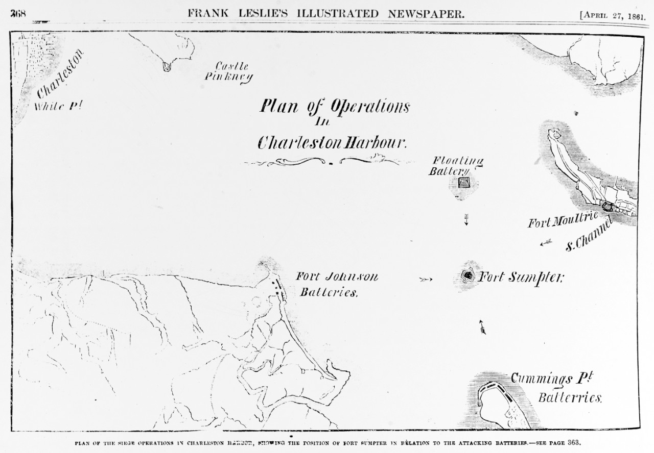 Siege operation plans, Charleston Harbor, 1861.