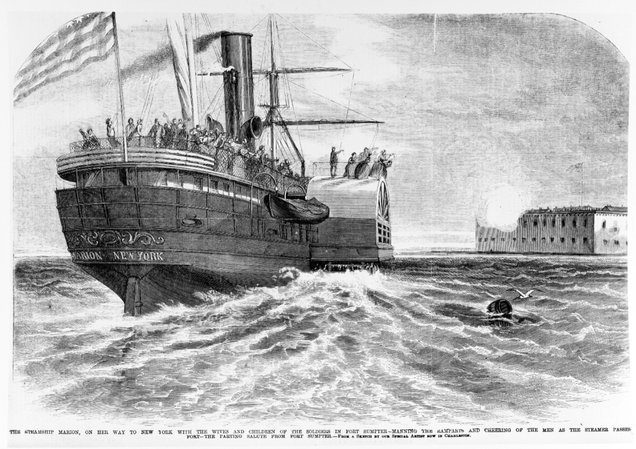 Steamship MARION enroute to New York, 1861.