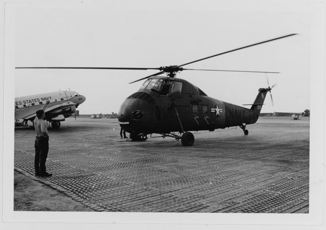 Navsuppact's air cofat UH34-D helicopter.