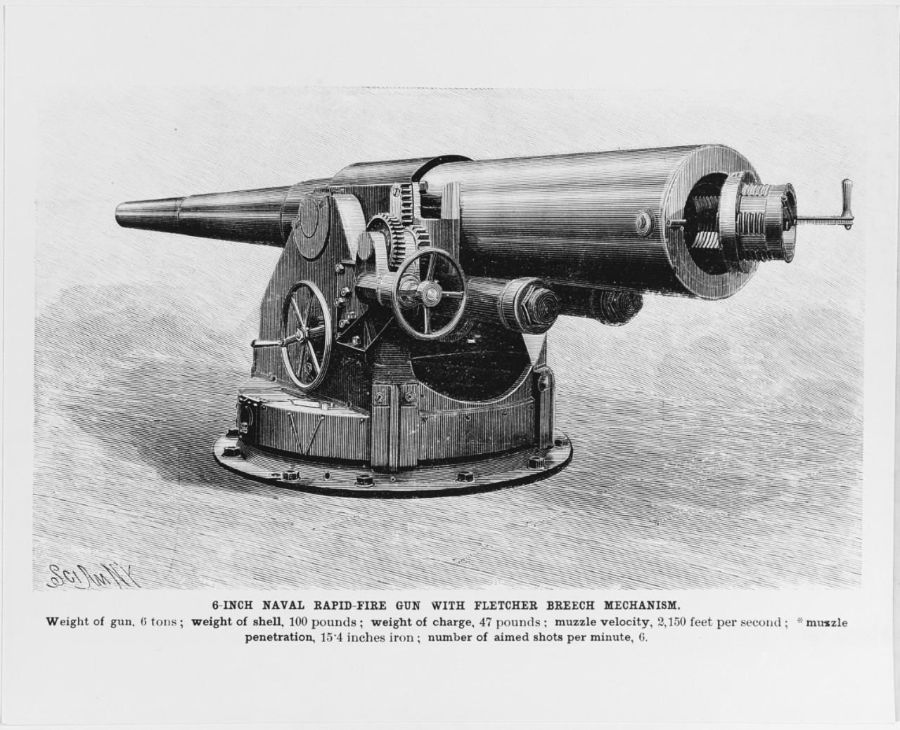 Six-inch U.S. Navy rapid fire gun