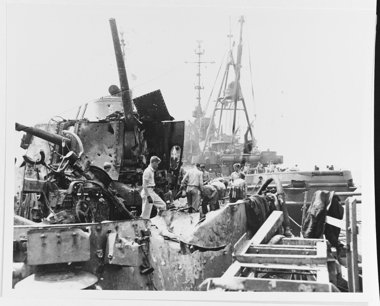 USS LAFFEY (DD-724) Severely damaged