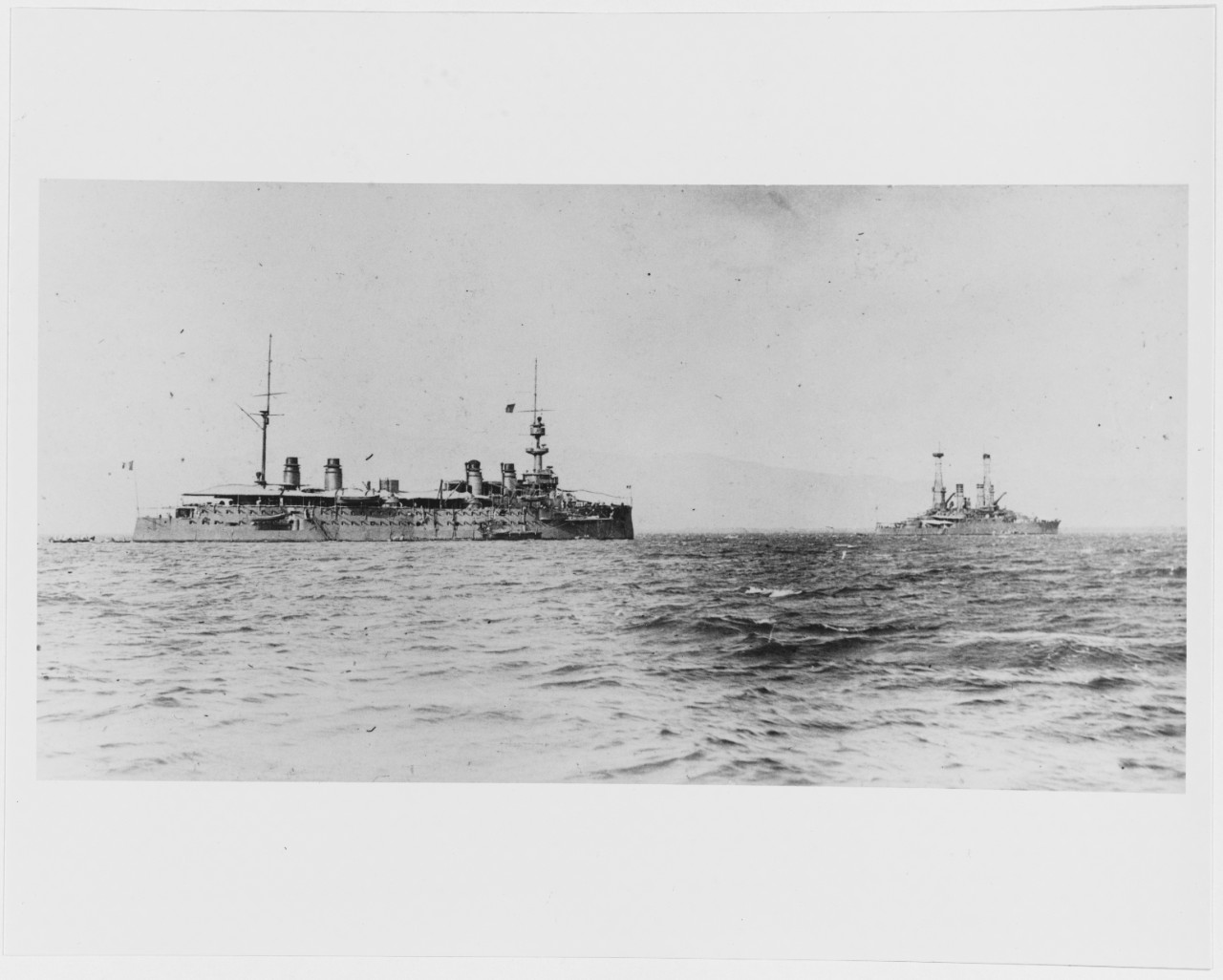 Haiti Intervention, 1914. French Cruiser CONDE and USS SOUTH CAROLINA (BB-26)