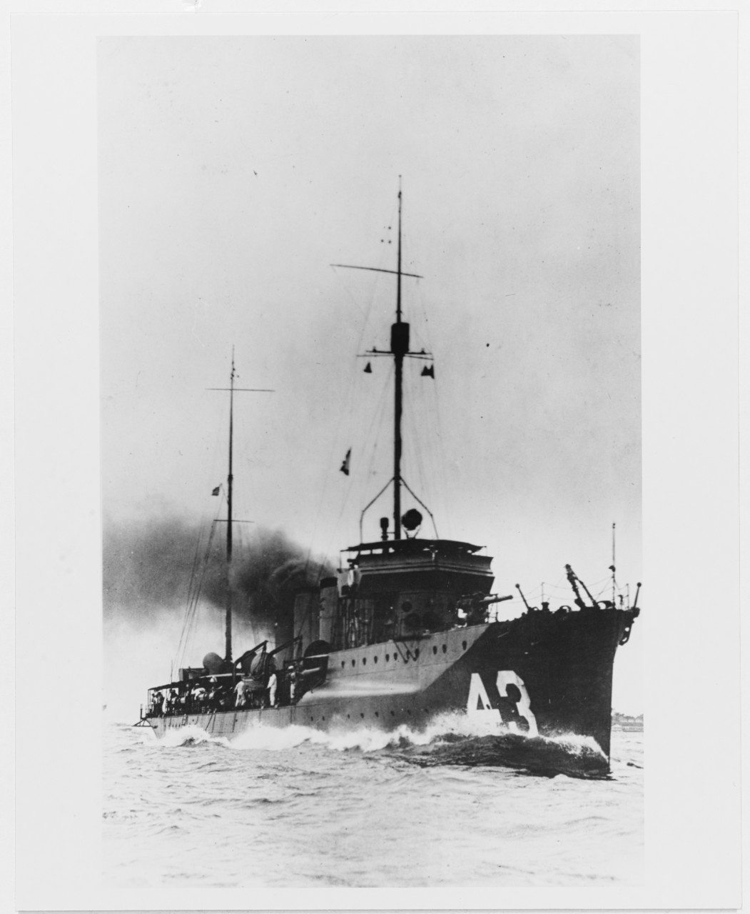 USS CASSIN (DD-43). Photographed circa 1916
