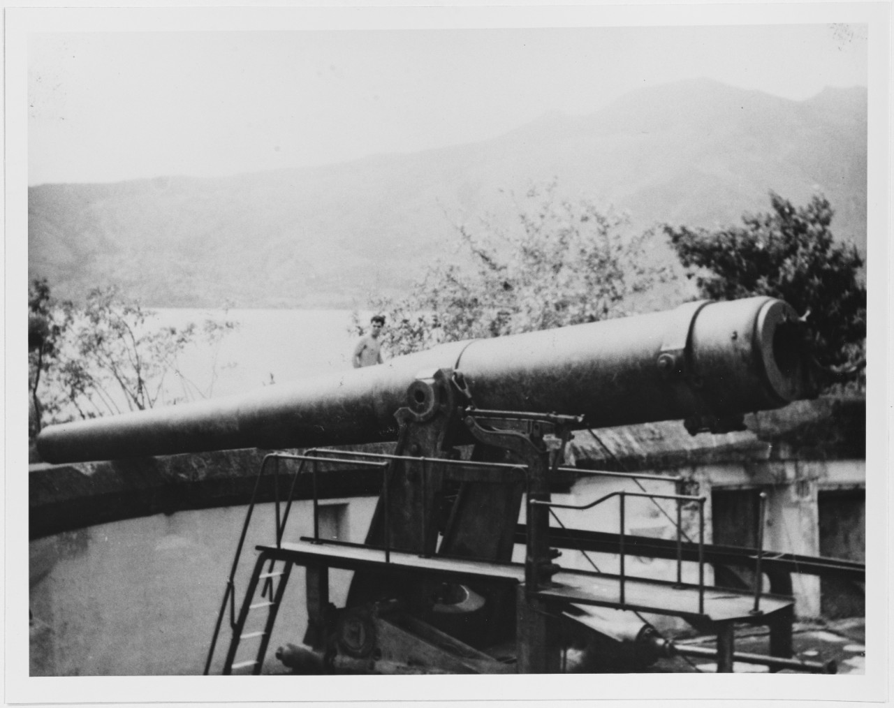 Ten-inch Coast Defense Gun at an abandoned U.S. Army Battery in Philippine Islands