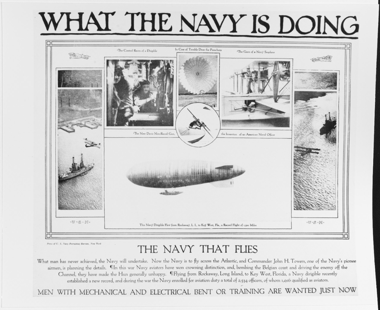 Recruiting Poster: What the Navy is Doing: the Navy that Flies