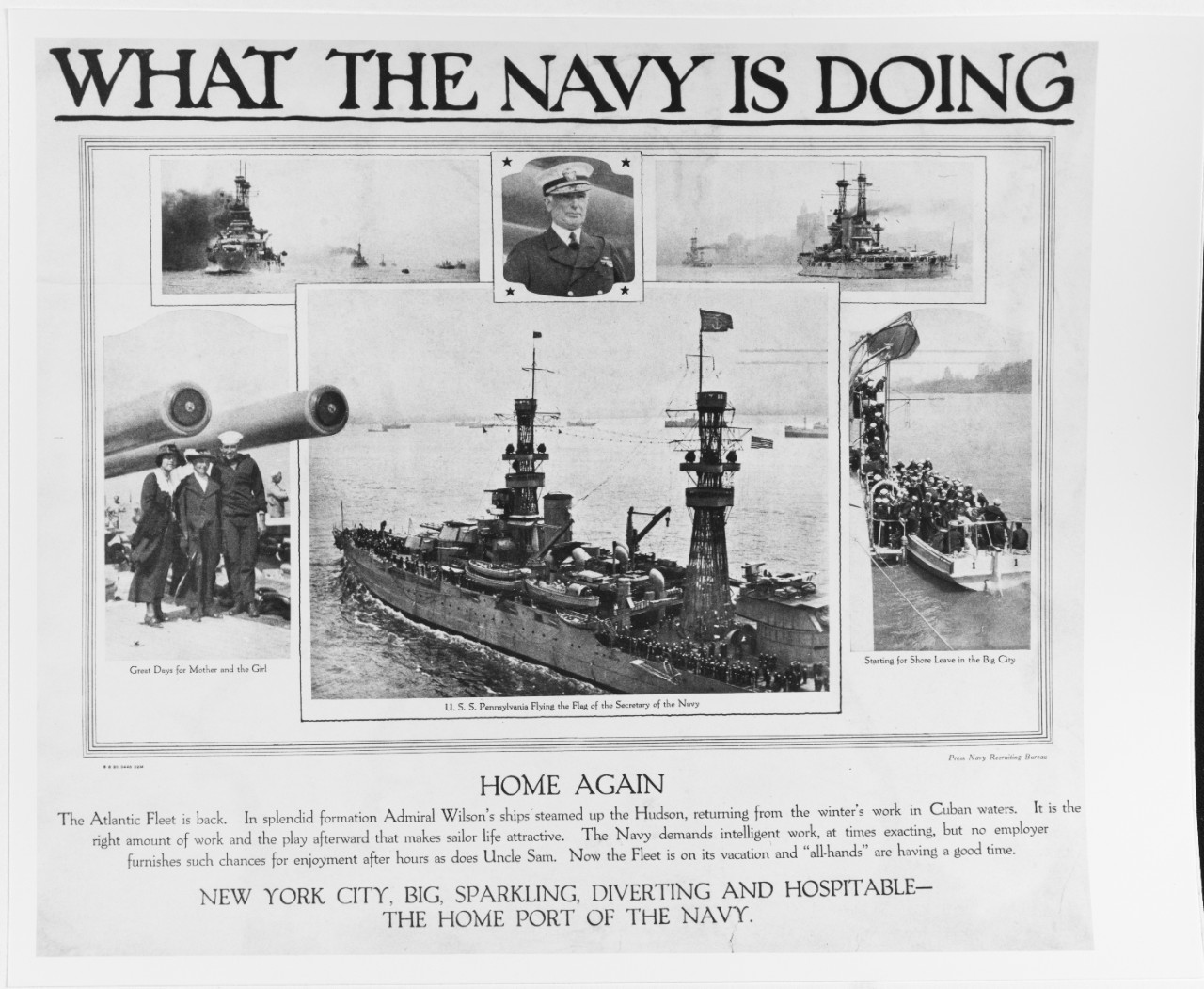 Recruiting Poster: What the Navy is Doing: Home Again