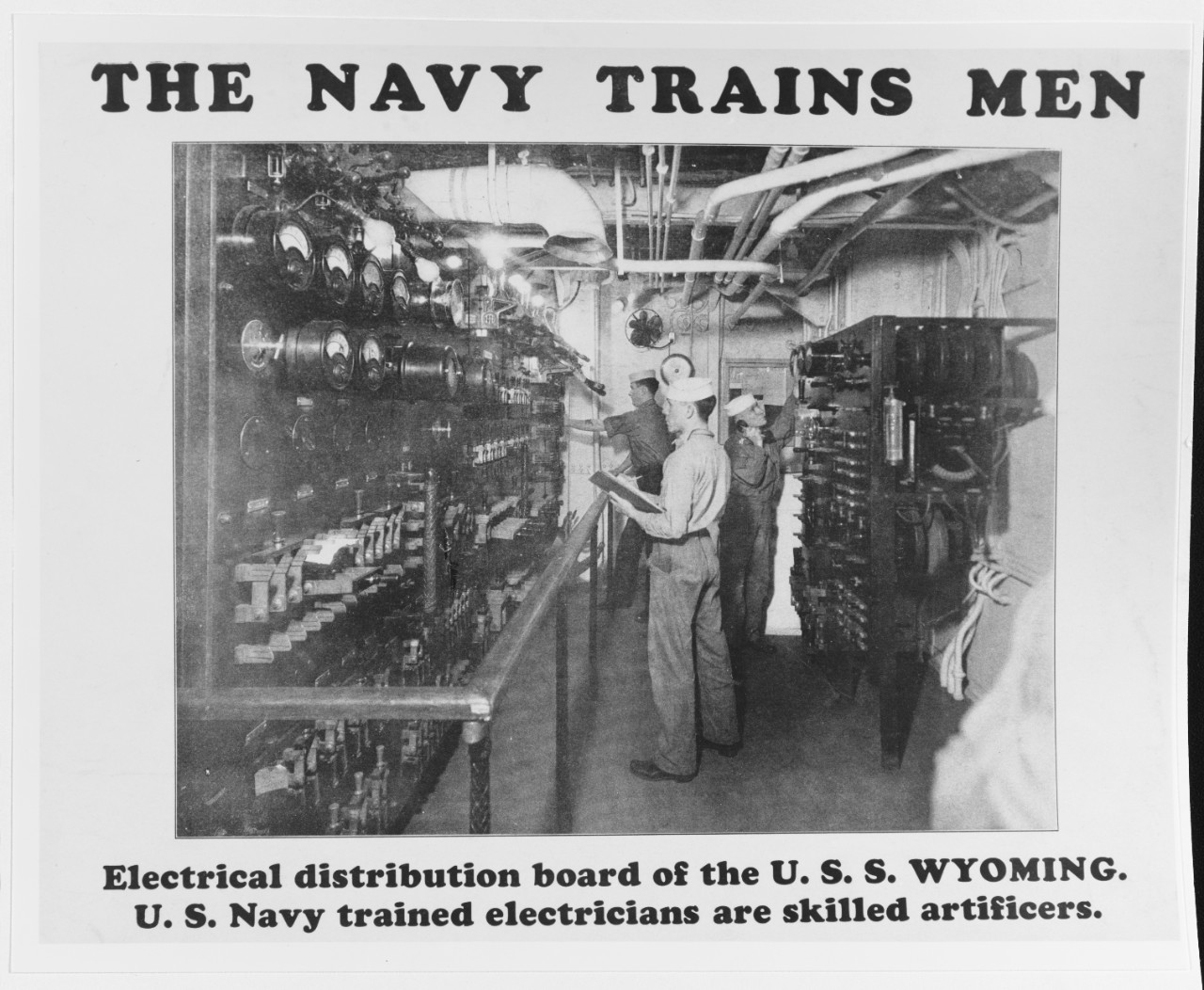 Recruiting poster:  The Navy Trains Men
