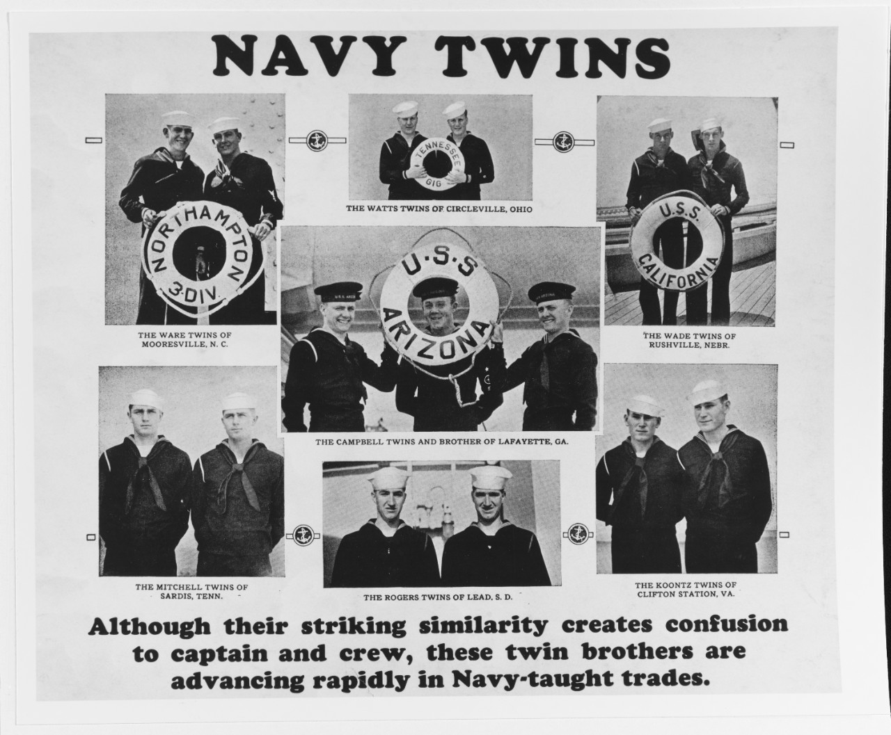 Recruiting poster:  Navy Twins