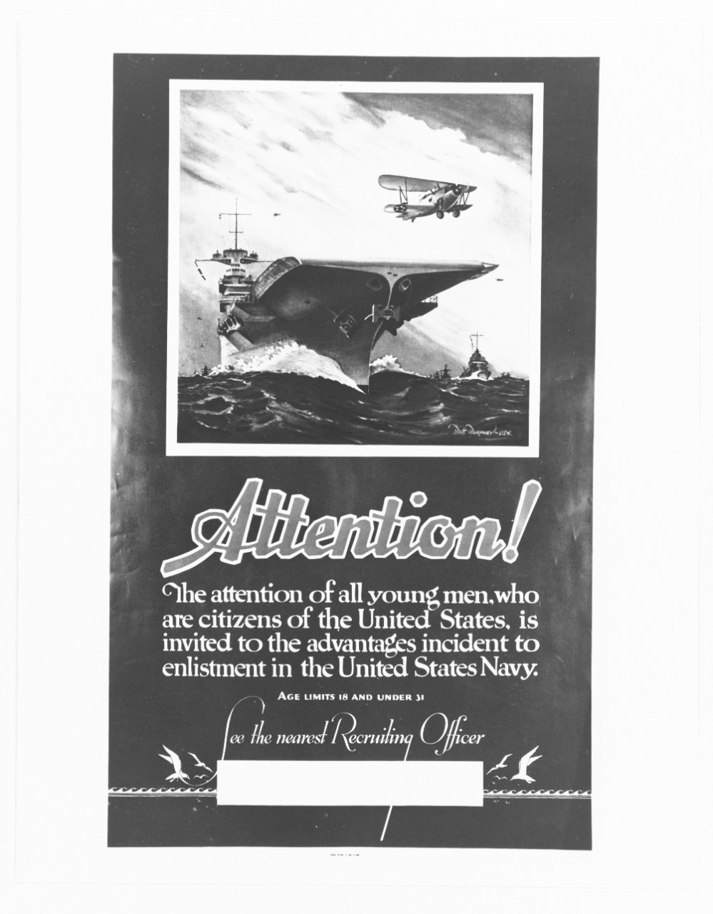 Navy poster, "Attention!"