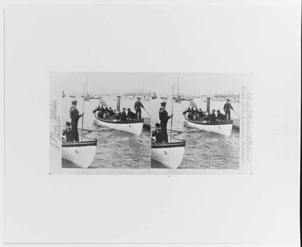 Navy steam launch, stereo photo
