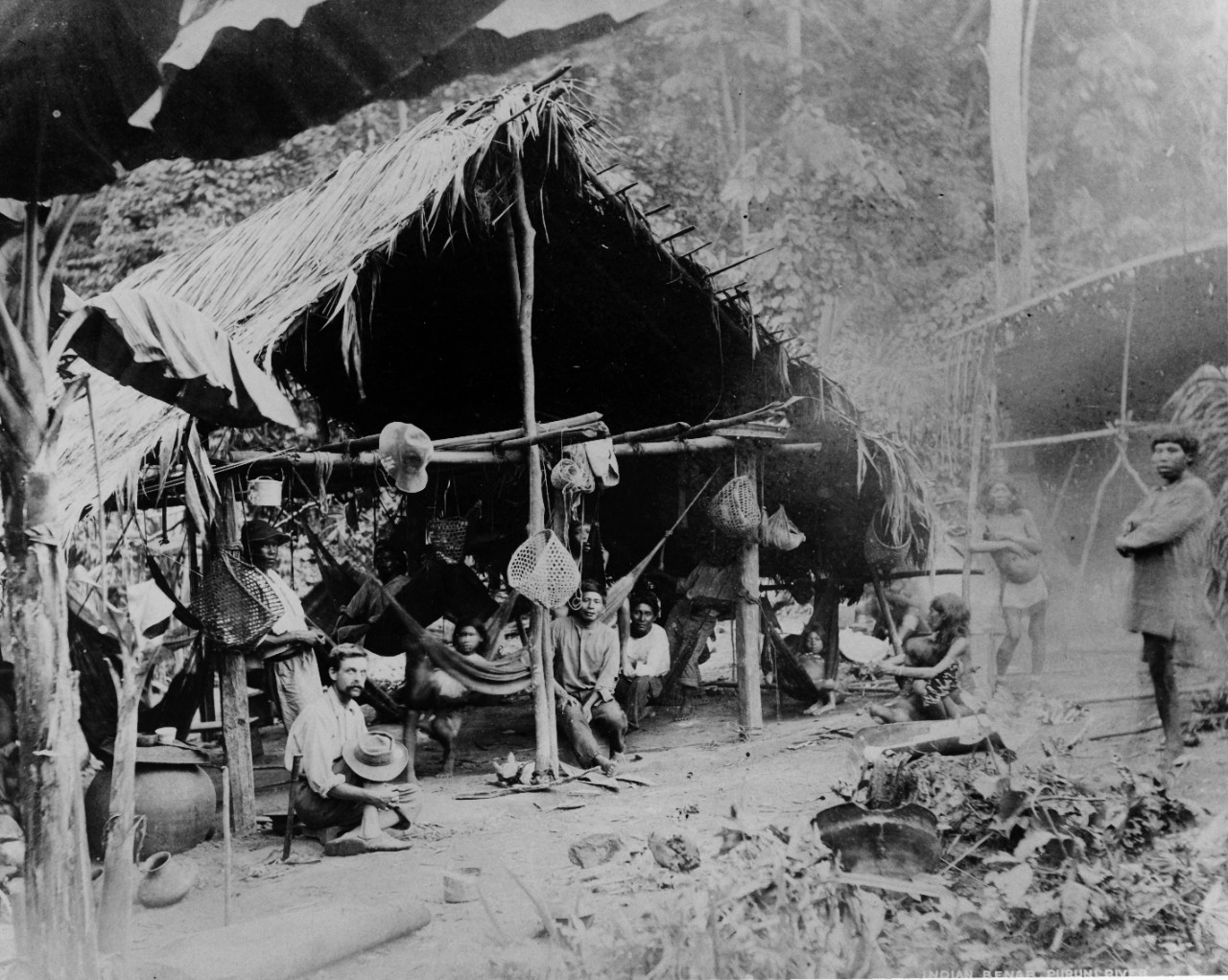 USS WILMINGTON (PG-8), a Native Indian shelter along a tributary of the Amazon River