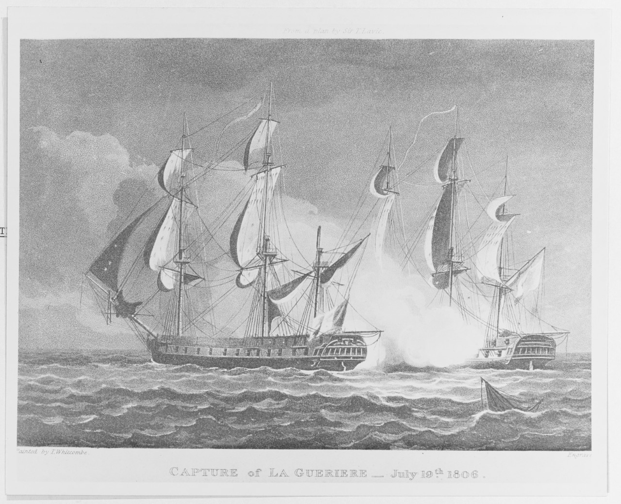 HMS BLANCHE vs. French frigate GUERRIERE, 19 July 1806.