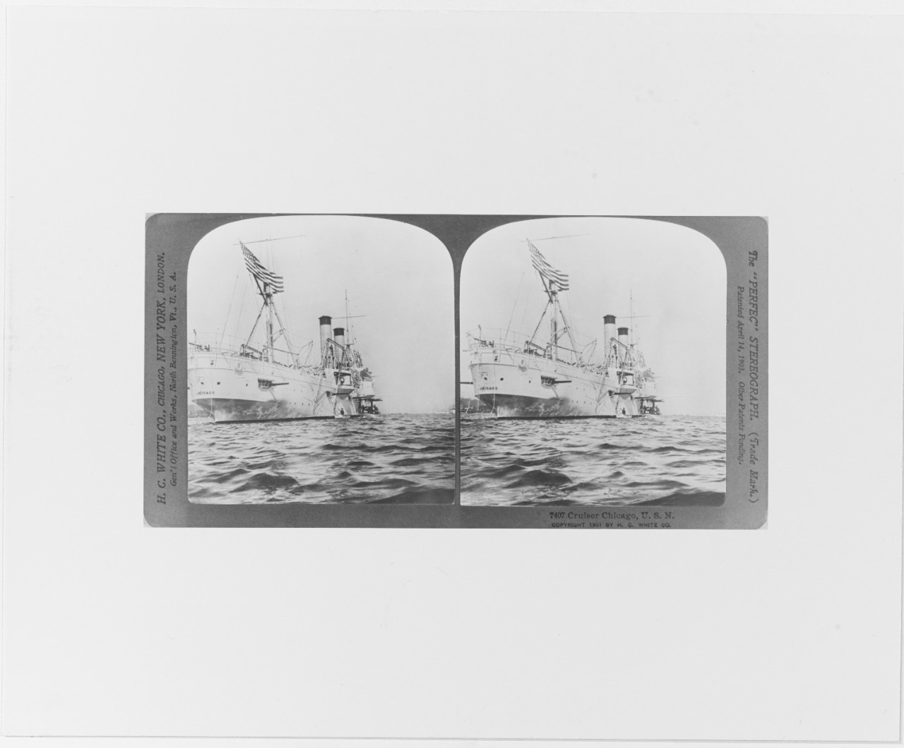USS CHICAGO (1889-1935), stereocard